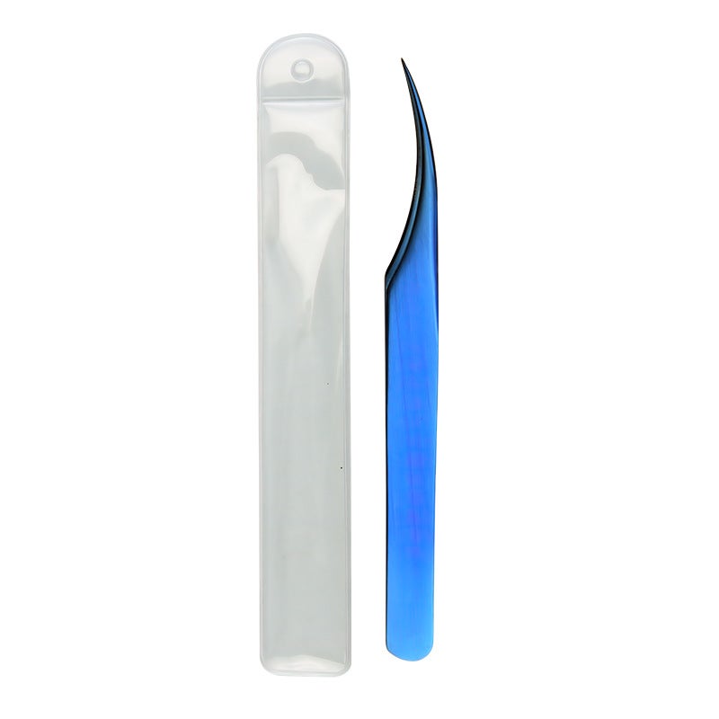 High Density Grafting False Eyelash Tweezers Eyelash Beautician Grafting Planting Eyelash Clip Stainless Steel Flowering Golden Feather Clip - Image 1